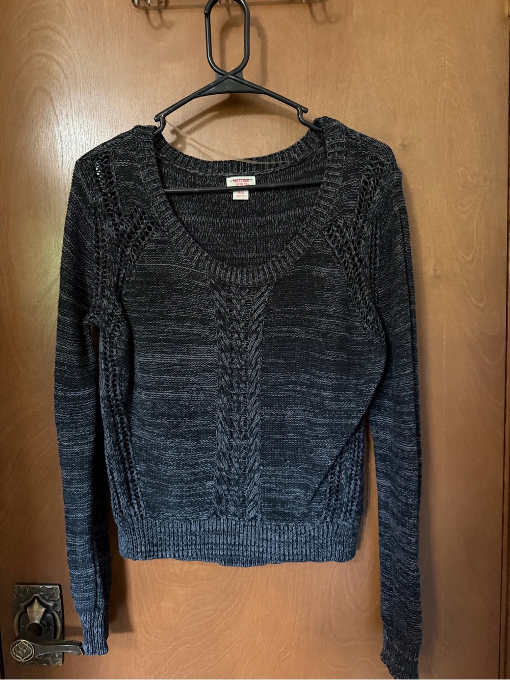 Mossimo Supply Co. Charcoal Scoop-Neck Cable Knit Sweater